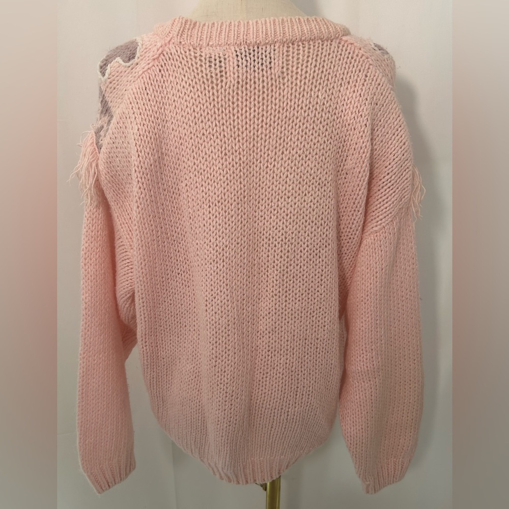 VINTAGE 80s SARIT Hand Knit Cardigan - Picture 3 of 5